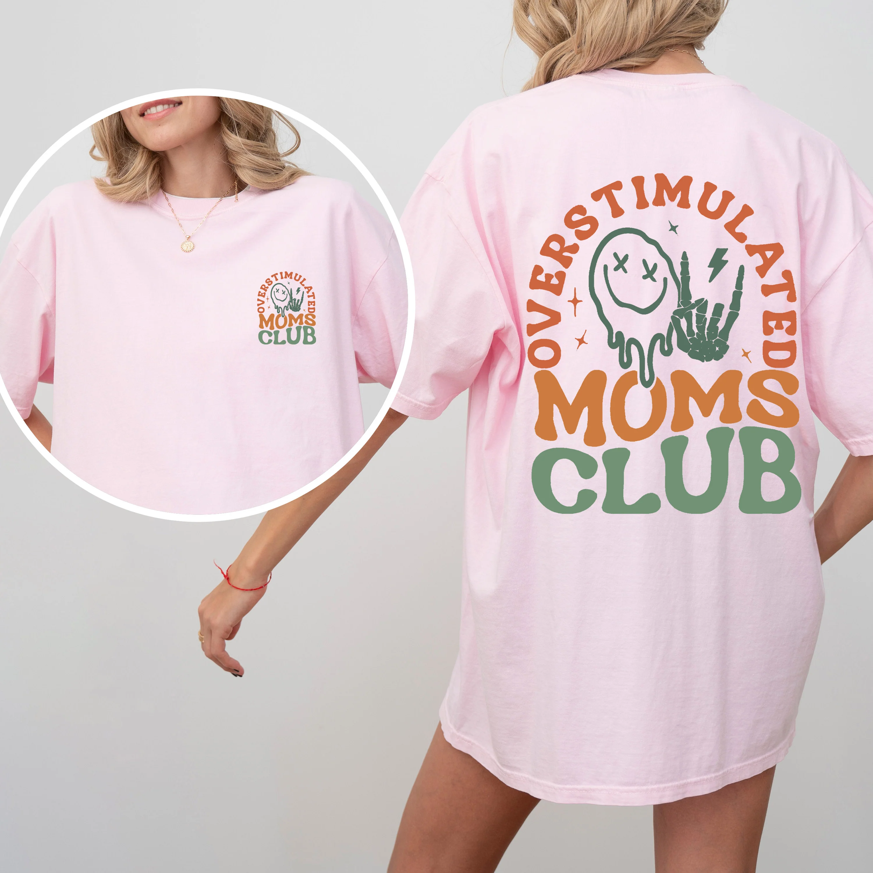 Overstimulated Mom's Club, Trend, Mama, Mother, Funny Mom, Comfort Colors T-Shirt - Image 6