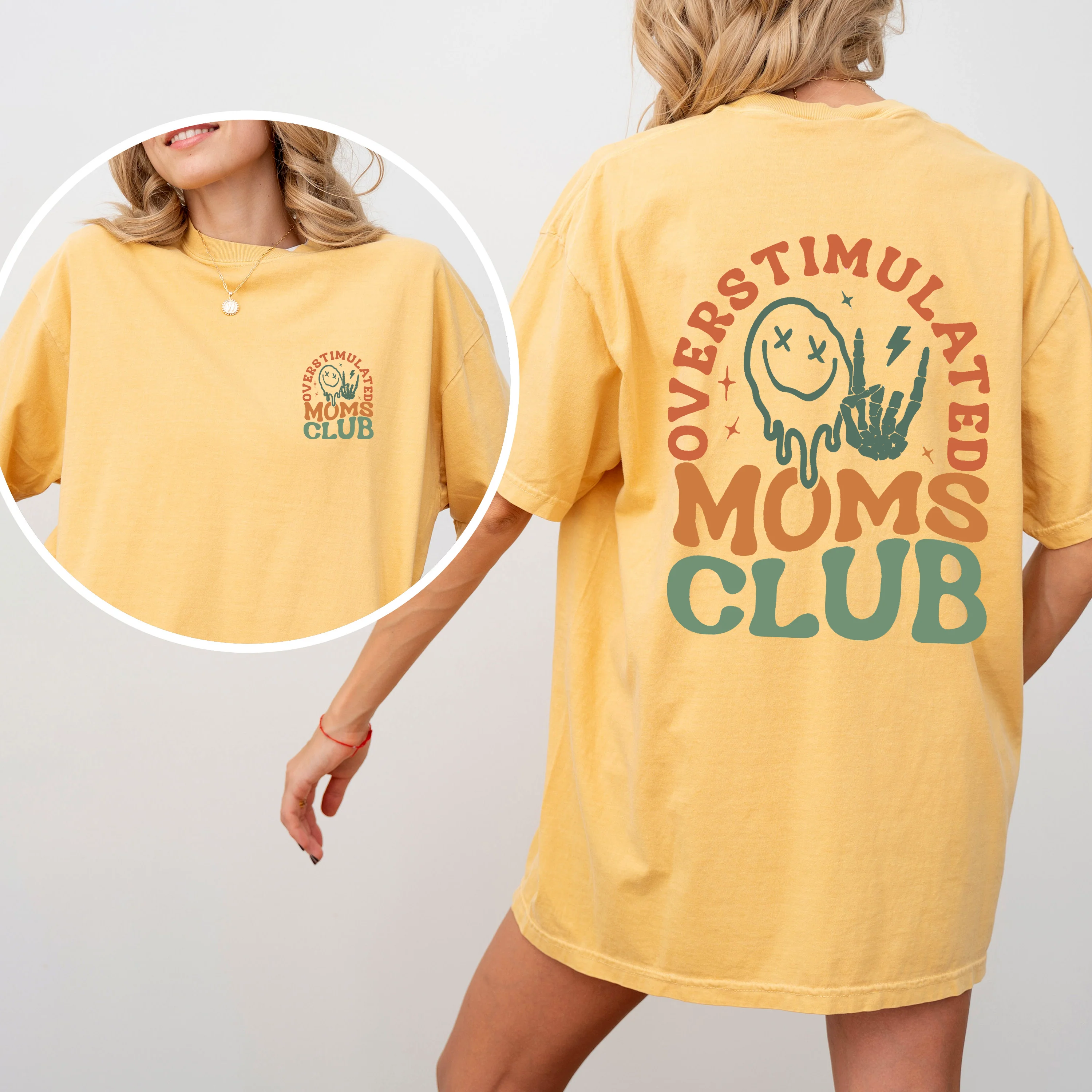 Overstimulated Mom's Club, Trend, Mama, Mother, Funny Mom, Comfort Colors T-Shirt - Image 7