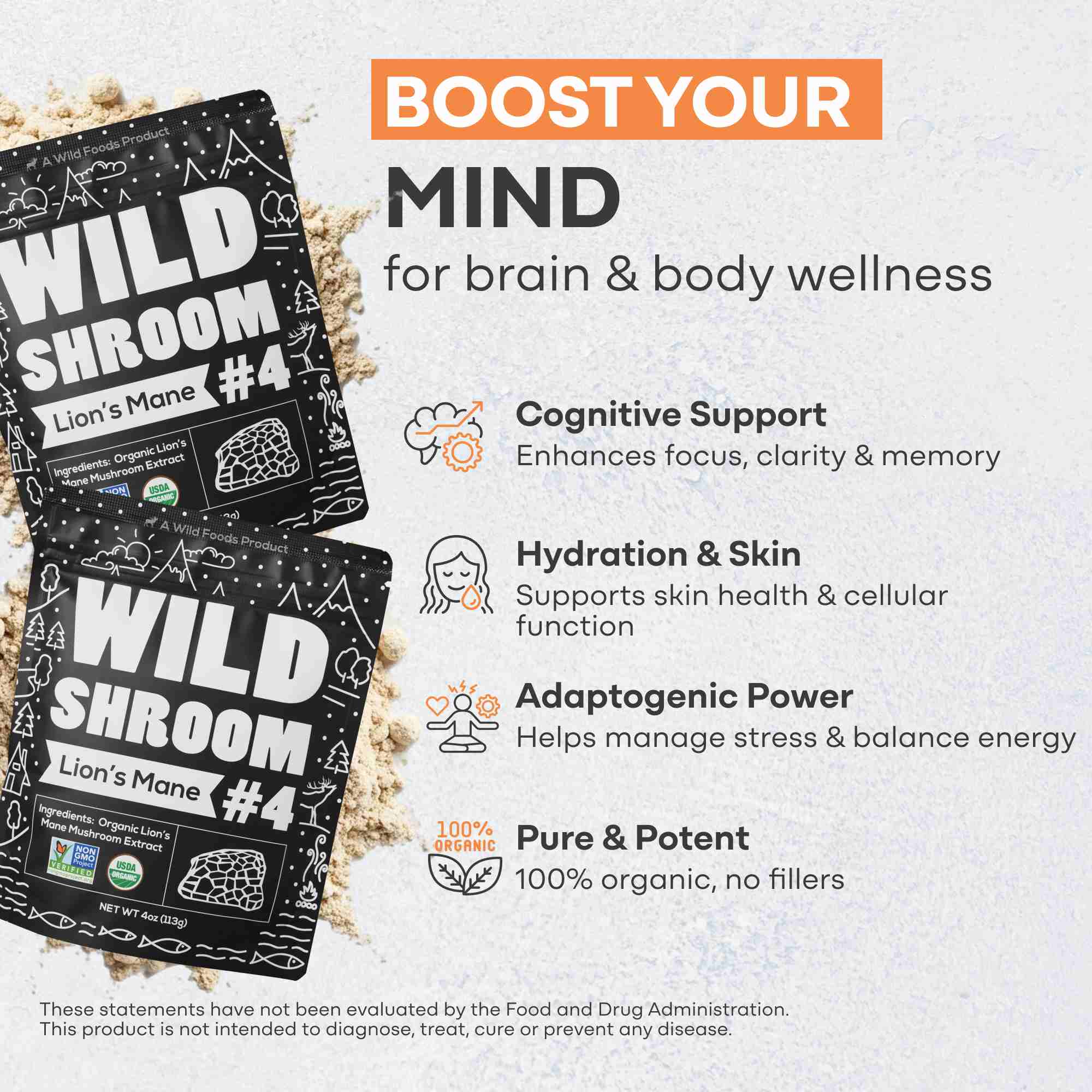 Shroom Extract #4, 78 servings - Lion's Mane, Immunity and Digestive Support - Image 3