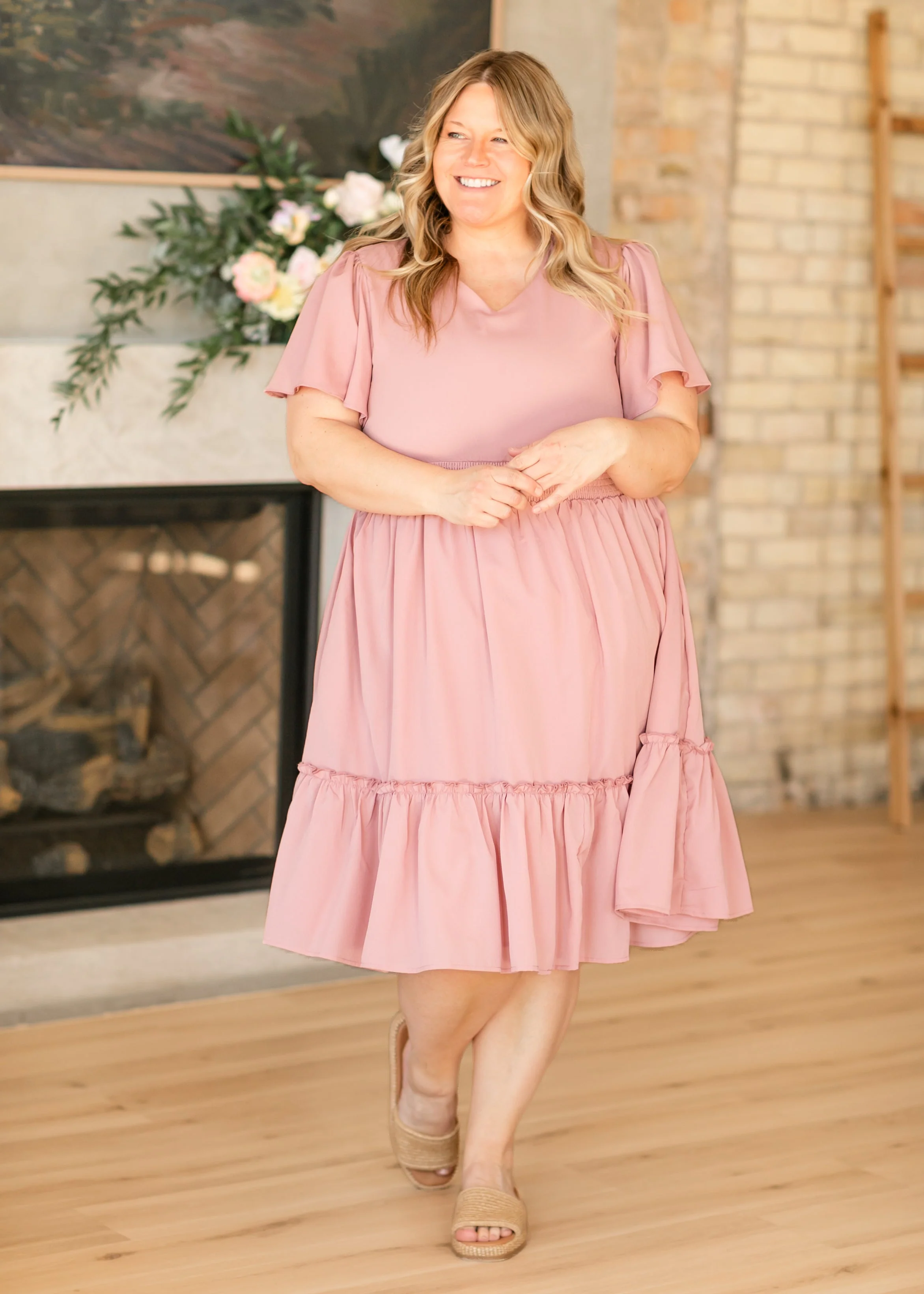 Sophie V-Neck Midi Dress - Image 15