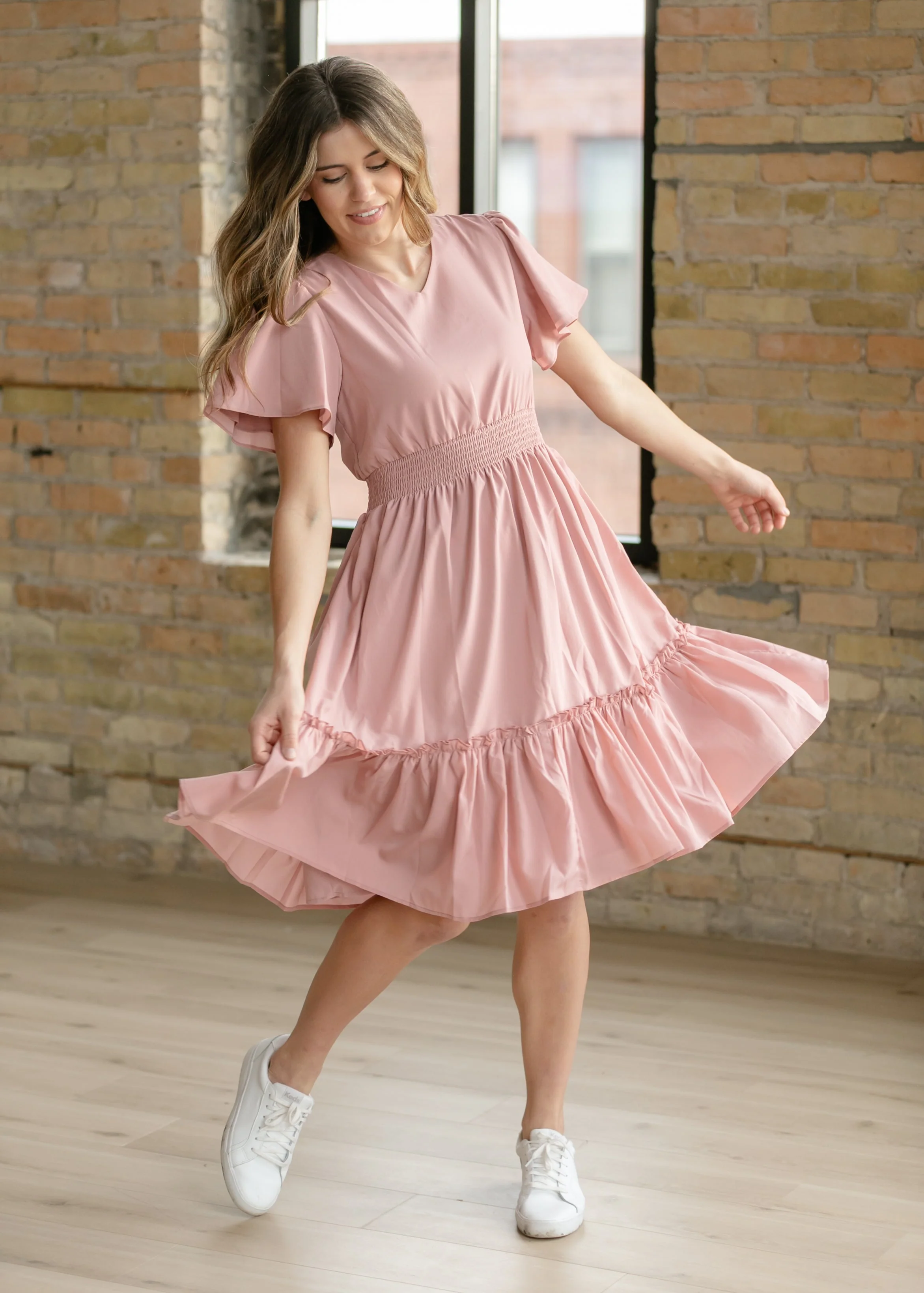 Sophie V-Neck Midi Dress - Image 3
