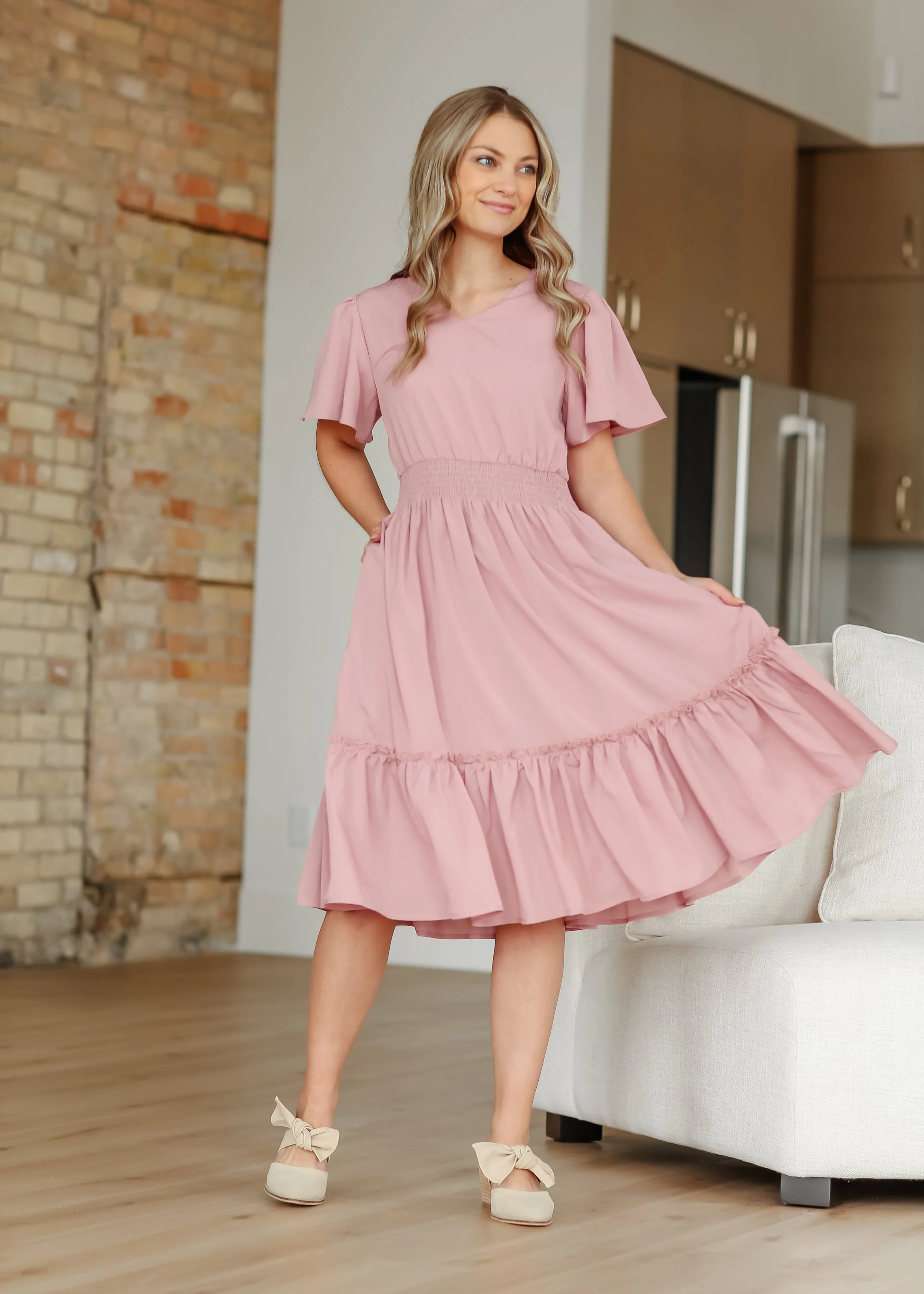 Sophie V-Neck Midi Dress - Image 9