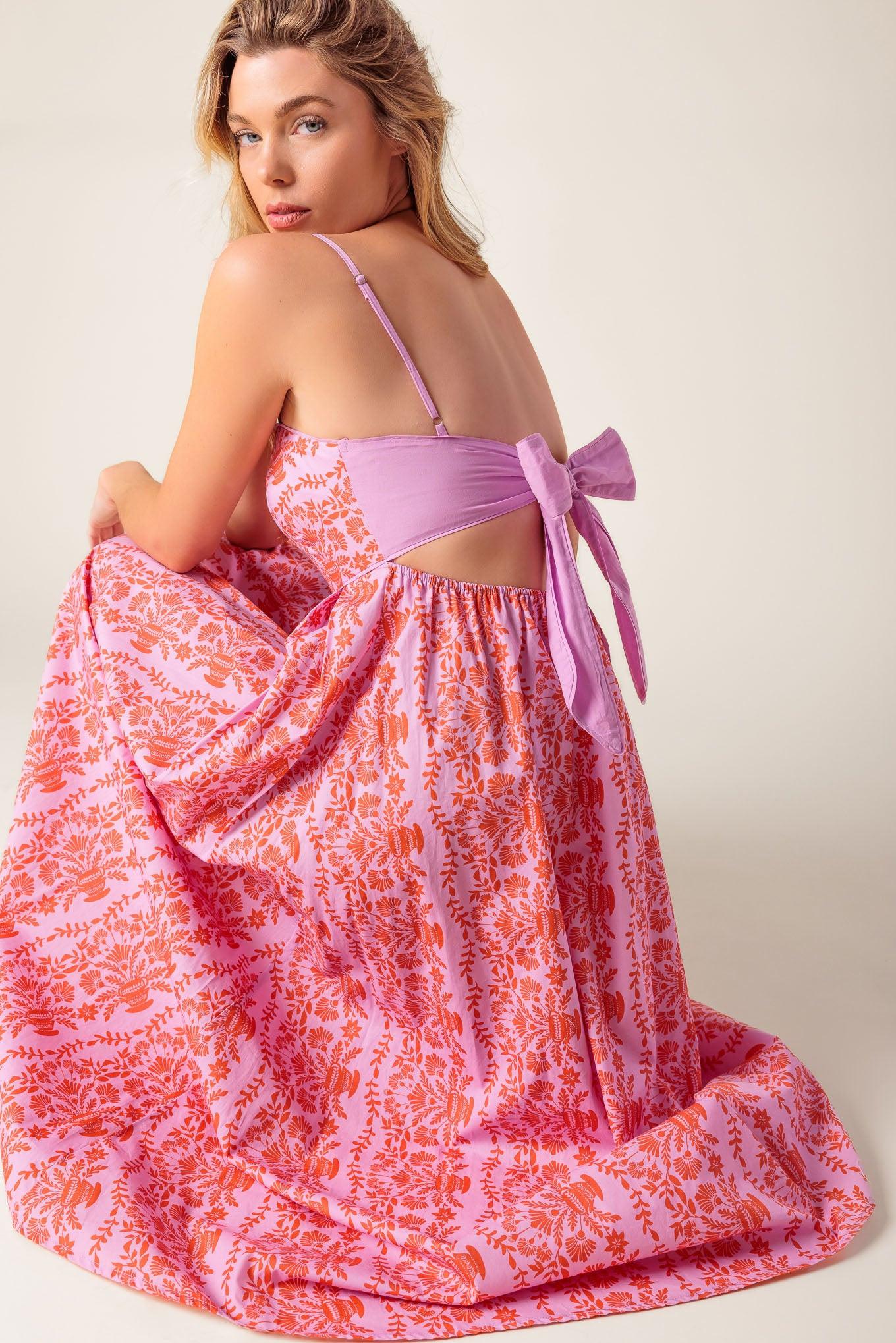 THE EVETTE PINK WOVEN MIDI DRESS - Image 2