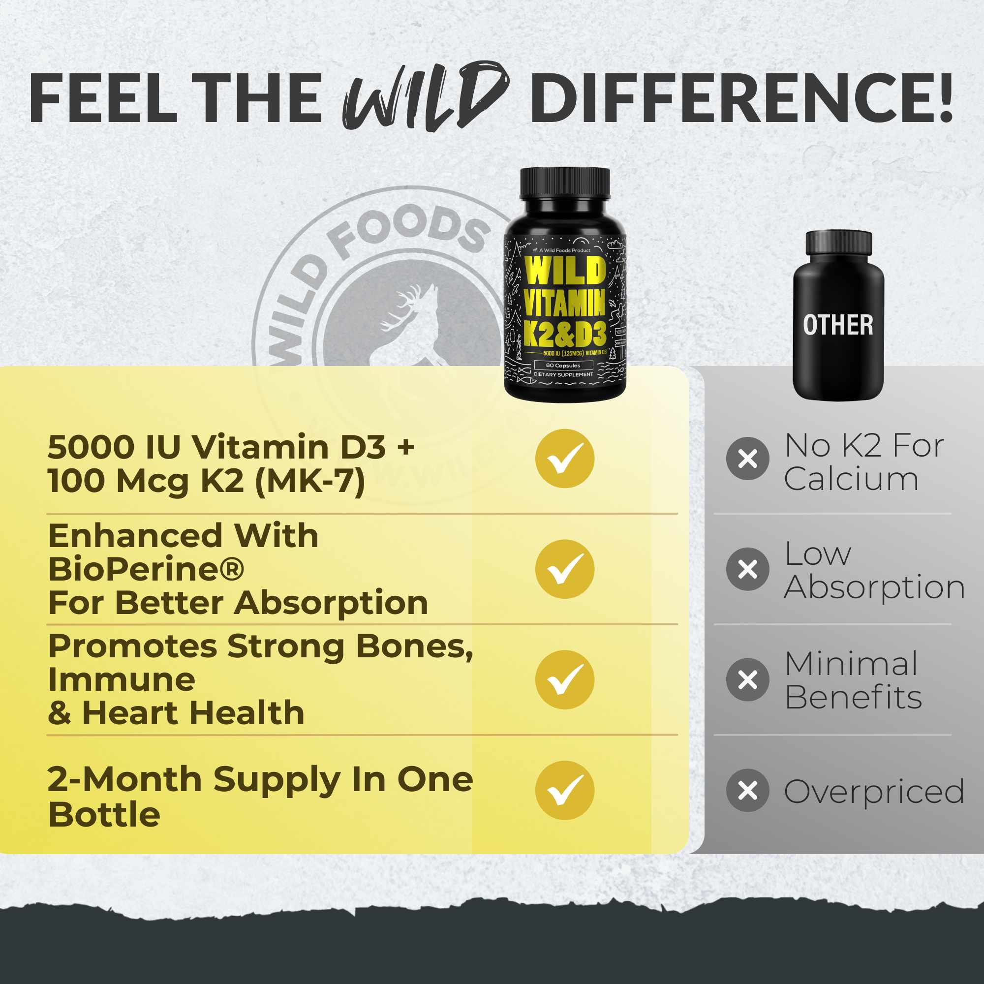 Vitamin K2 (MK-7) & Vitamin D3 (5000 IU) & Black Pepper Extract - Image 5