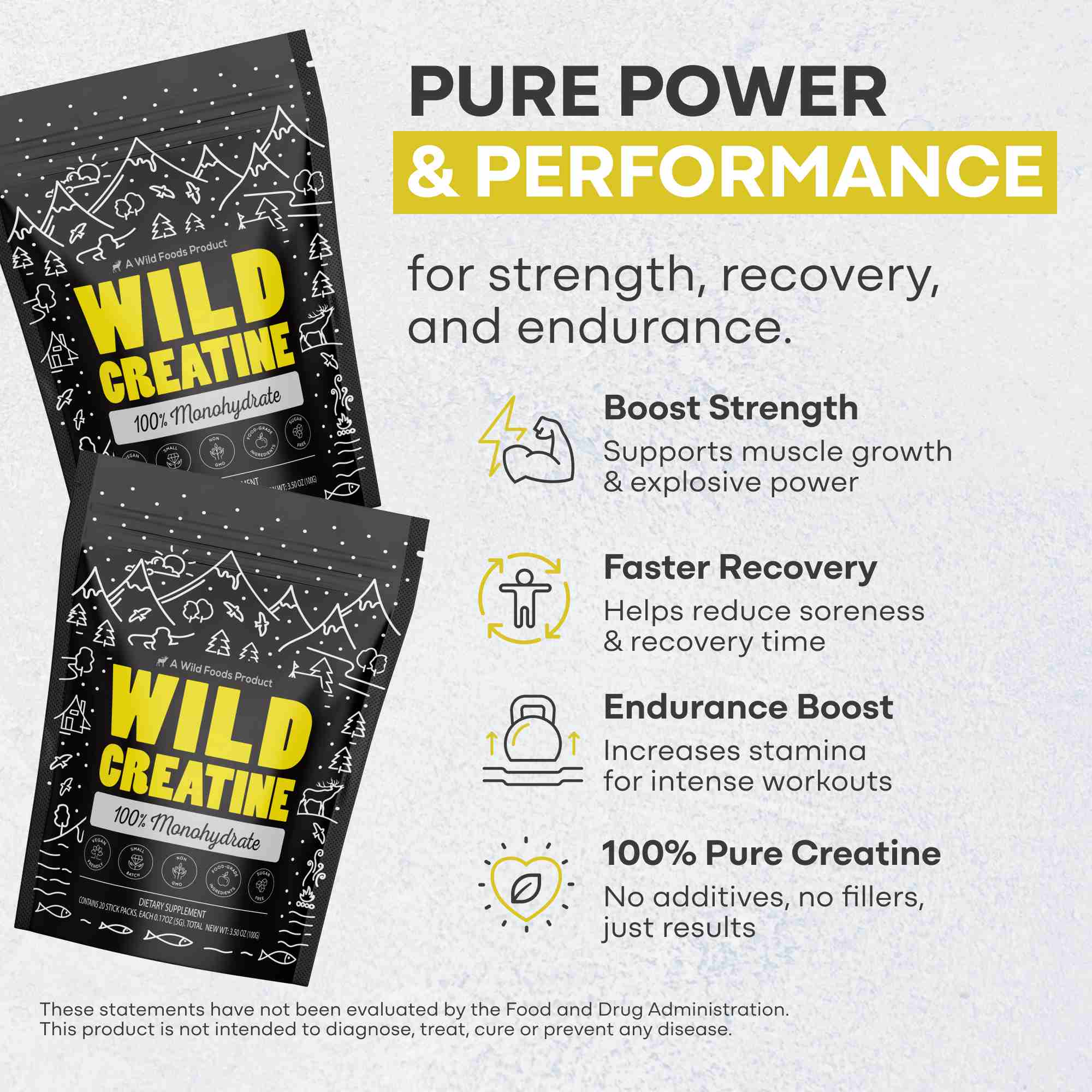 Wild Creatine Monohydrate, 20 Servings – 100% Pure for Strength & Endurance - Image 3