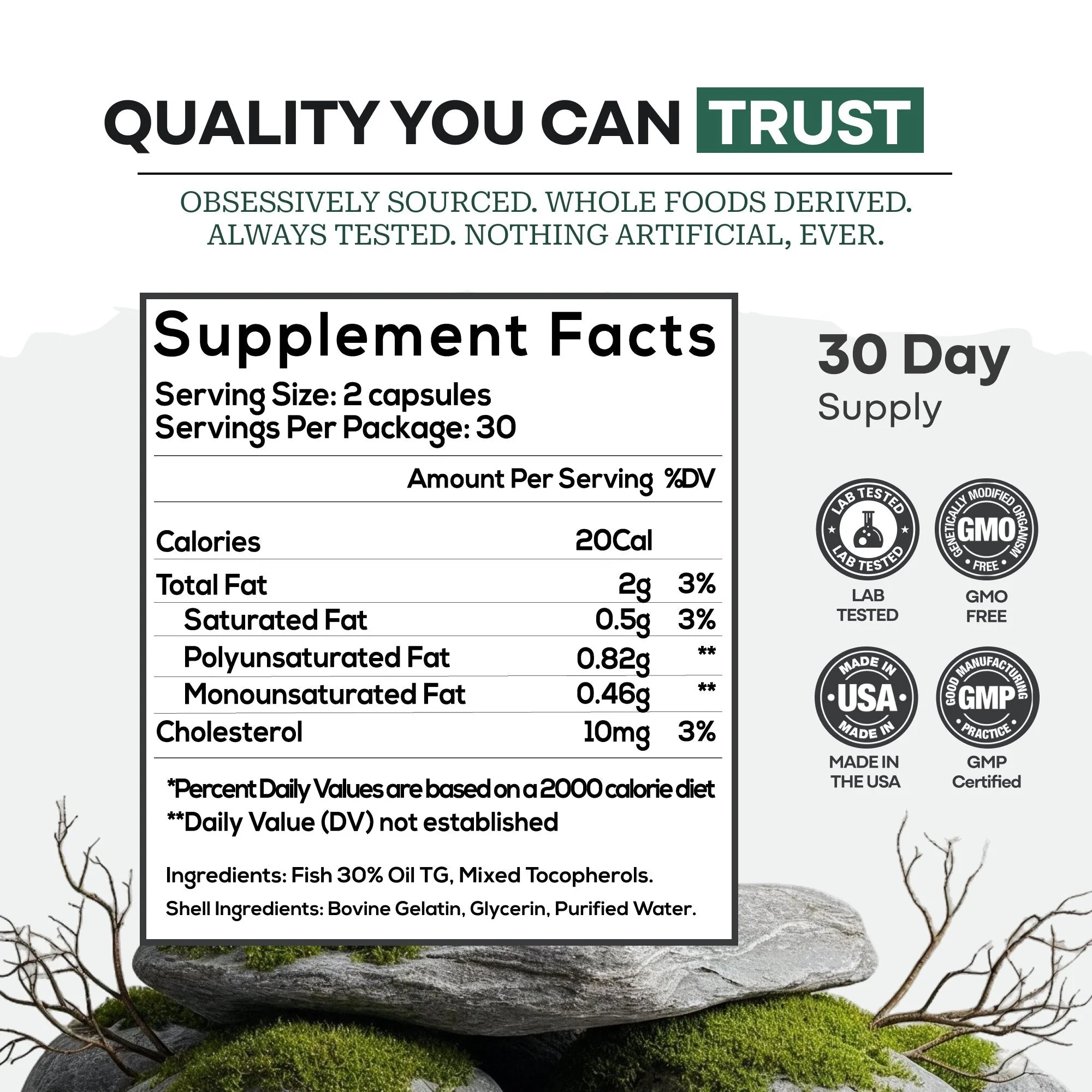Wild Fish Oil Capsules, Omega-3 Blend, Sustainable, Pure, Third-Party Tested - Image 5