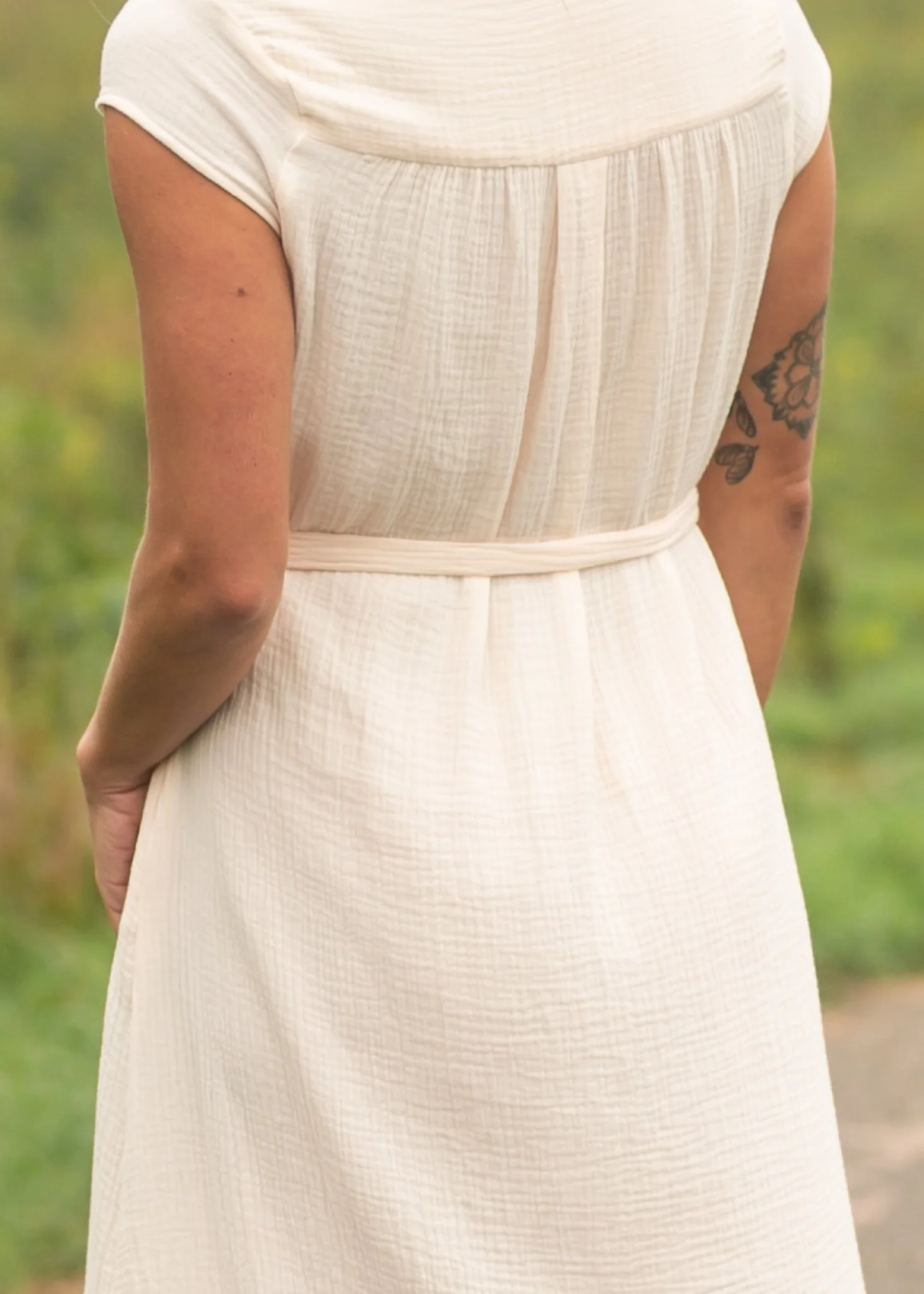 Willow Blush Pink Cotton Gauze Midi Dress - Image 10