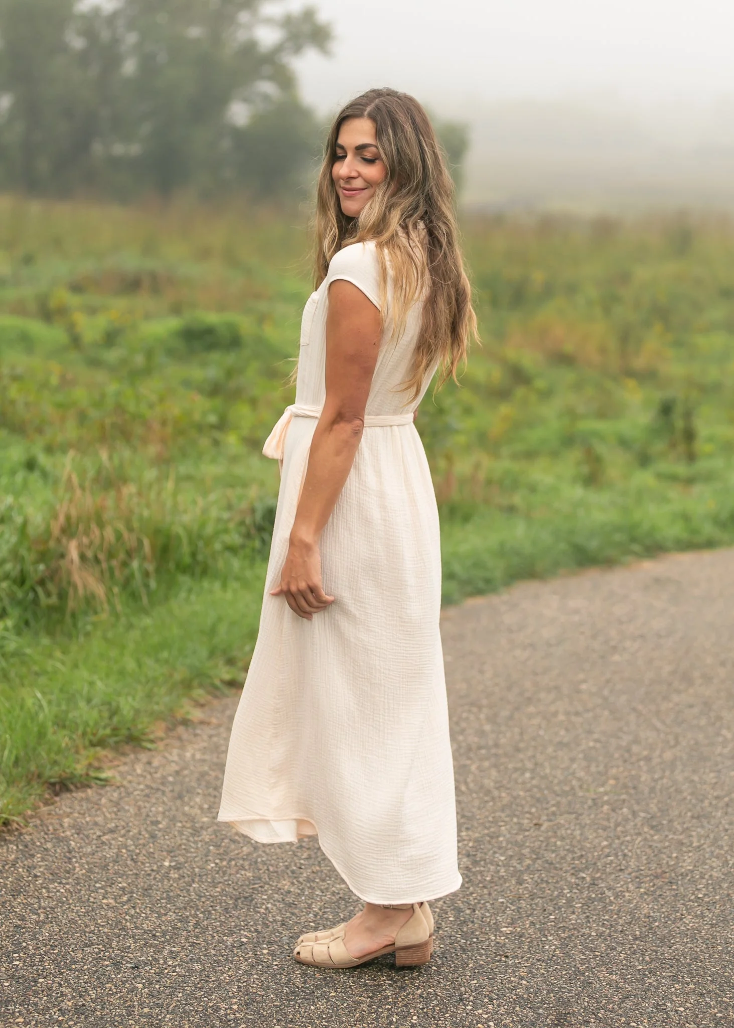Willow Blush Pink Cotton Gauze Midi Dress - Image 4